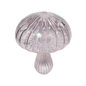 Pink clear mushroom vase